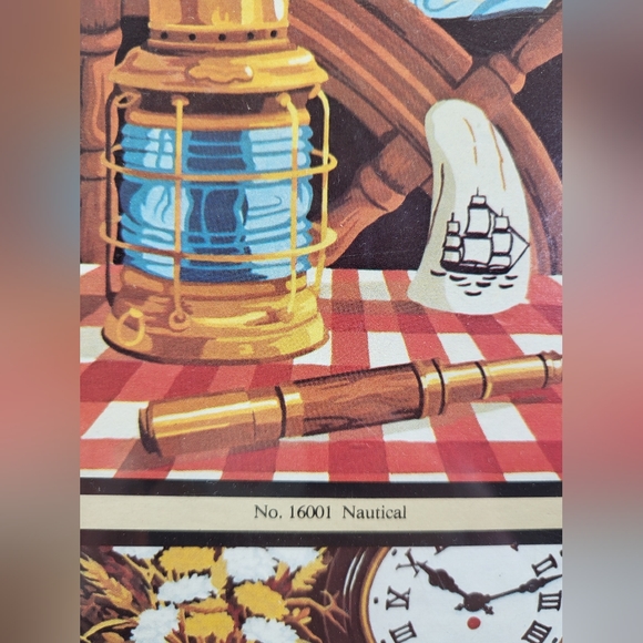 VTG Paint by Number Nautical Still Life Painting Ship Decor craft Master Lantern - Picture 6 of 10